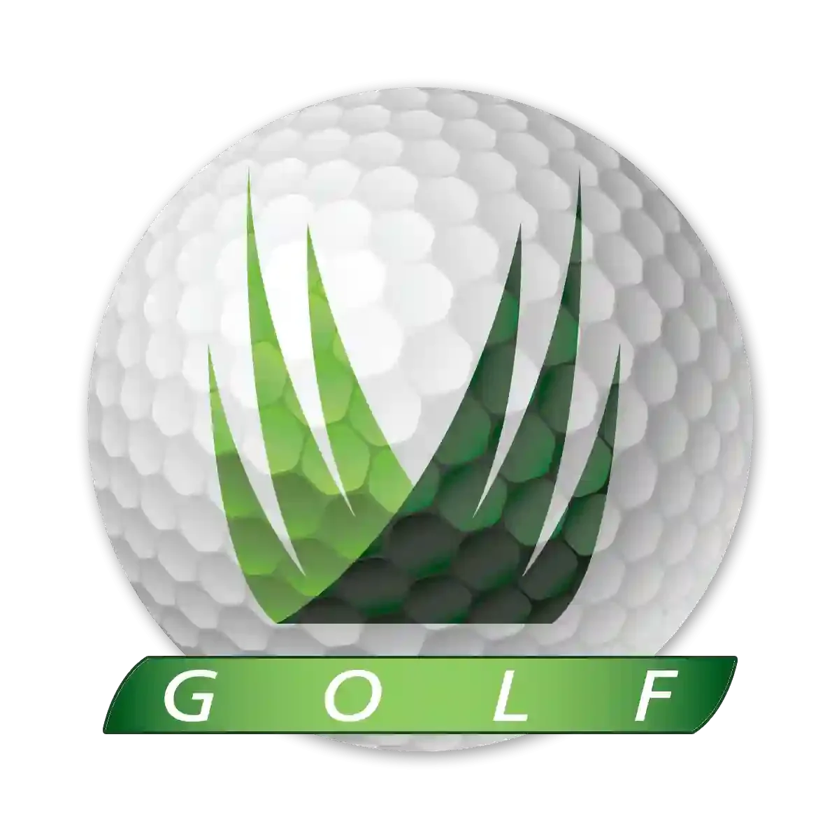 Stylish Golf Ball with Aloe Vera Leaf Inspired Golf Clipart Design