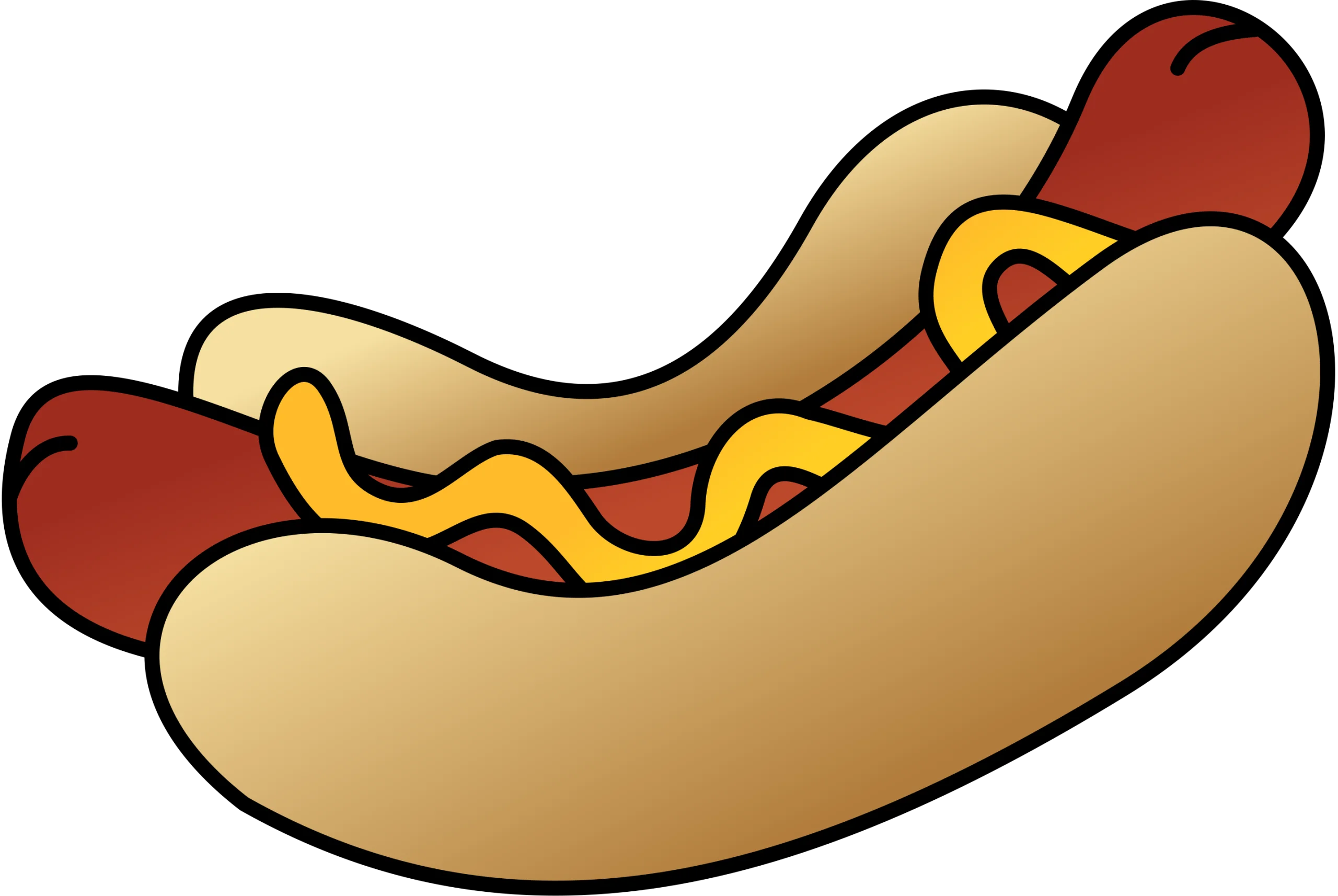 Classic American Fast Food Delight: Hot Dog Clipart Illustration with Mustard Accent