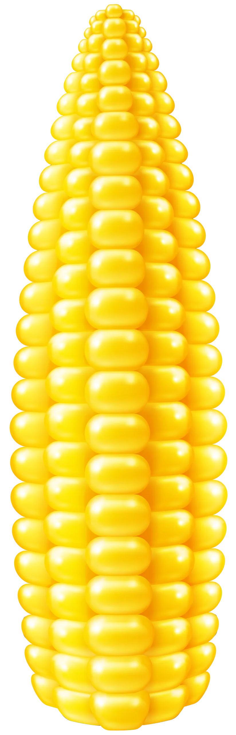 Lustrous Golden Corn Clipart: A Perfectly Symmetrical Ear of Sunshine