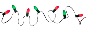 Festive Christmas String Lights Clipart with Charming Color Alternation