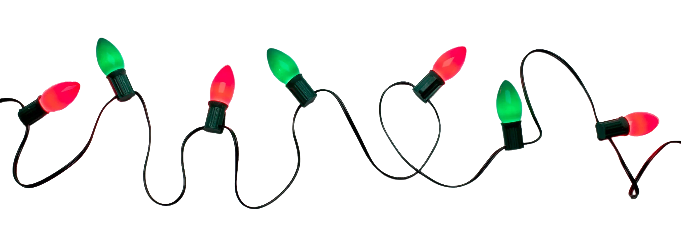 Festive Christmas String Lights Clipart with Charming Color Alternation