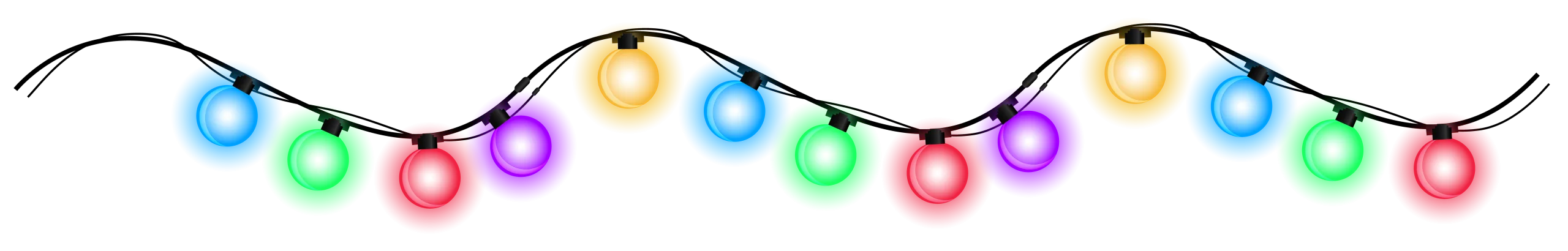 Festive Glowing Christmas Lights Clipart with Playful Pastel Illumination