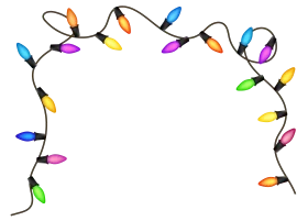 Festive Holiday Cheer Christmas Lights Clipart with Colorful Illumination