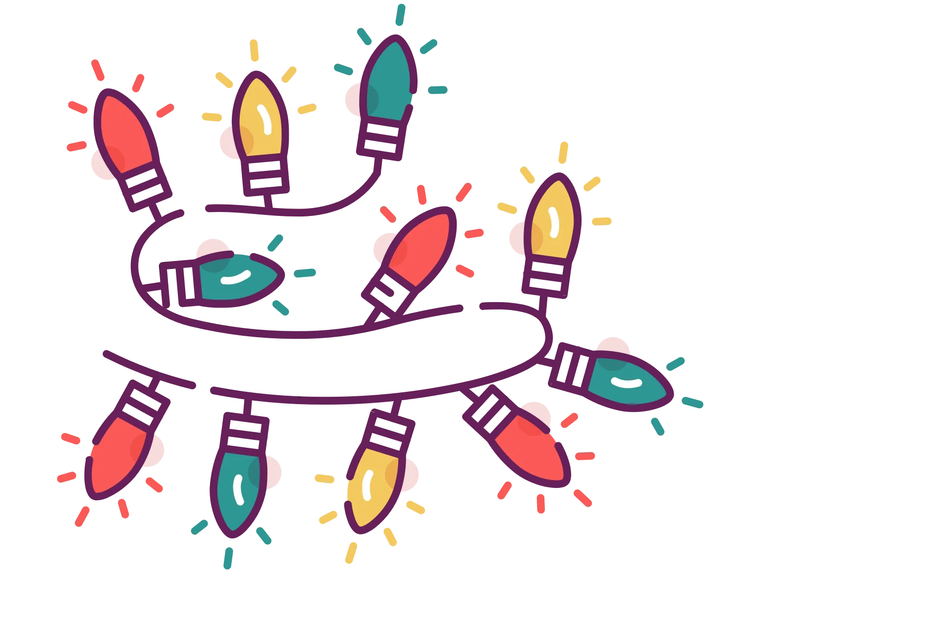 Whimsical Christmas Lights Clipart: Festive Illumination with Playful Charm