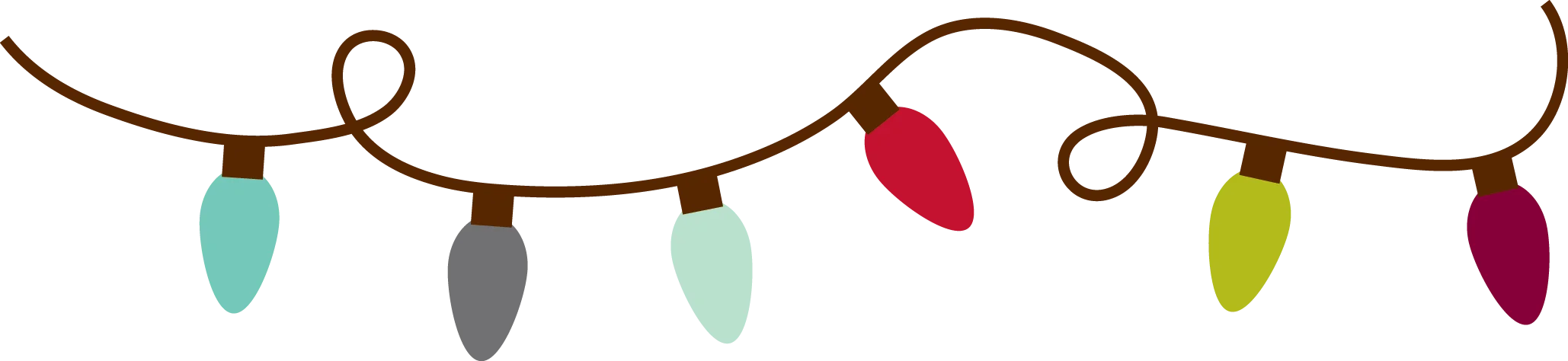 Whimsical Christmas Lights String Clipart - Festive Holiday Decoration Design
