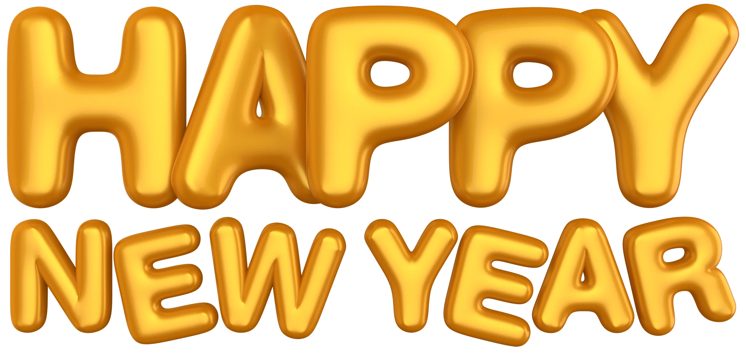 Golden Balloon Letter Clipart Celebrating New Year's Festive Greeting Design