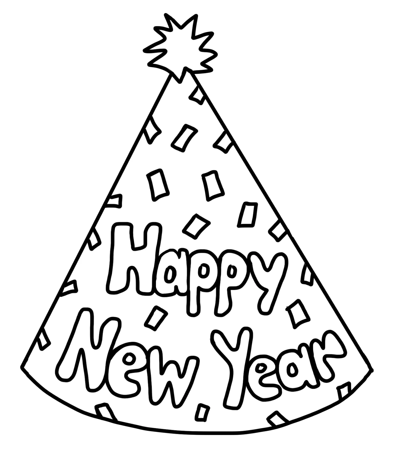 Happy New Year Party Hat Clipart: Festive Celebration Graphic for Holiday Decor