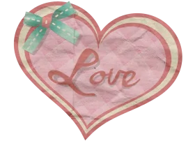 Romantic Watercolor Heart Clipart with Soft Pink Hues and Delicate Bow
