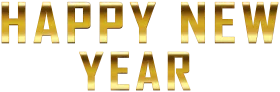 Stunning Golden Happy New Year Metallic Clipart Typography Design
