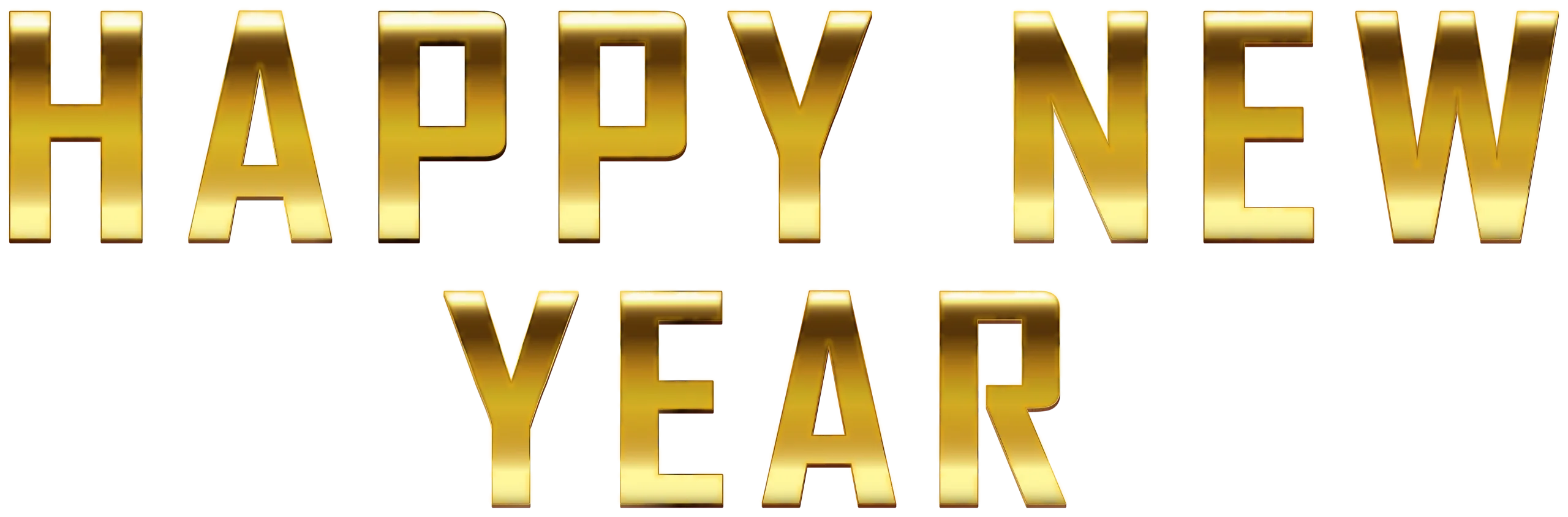 Stunning Golden Happy New Year Metallic Clipart Typography Design