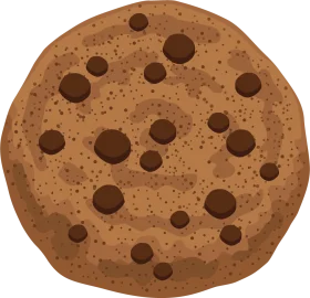 Classic Chocolate Chip Cookie Clipart Design with Scattered Cocoa Morsels
