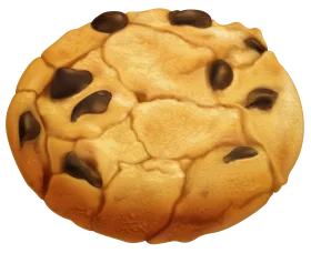 Classic Chocolate Chip Cookie Clipart with Golden Brown Texture and Scattered Chips