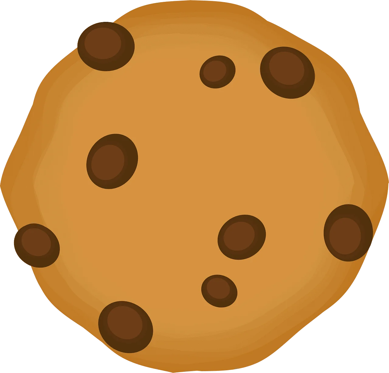 Delectable Chocolate Chip Cookie Clipart with Warm Golden Brown Texture