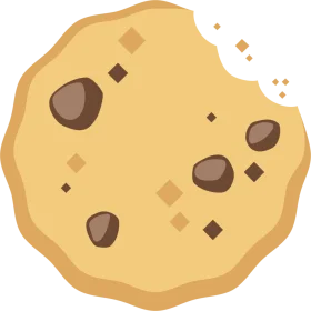 Delightful Chocolate Chip Cookie Clipart with Playful Crumbs and Golden Texture