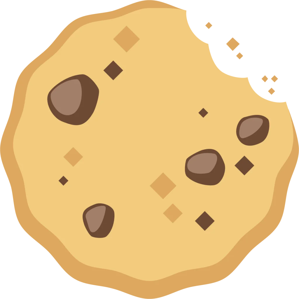 Delightful Chocolate Chip Cookie Clipart with Playful Crumbs and Golden Texture