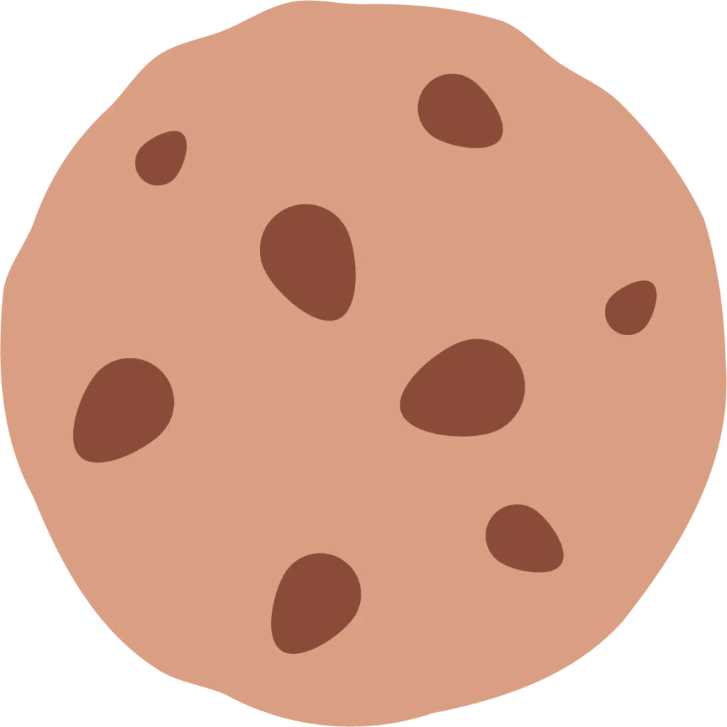 Delightful Chocolate Chip Cookie Clipart with Warm Earthy Tones and Scattered Morsels