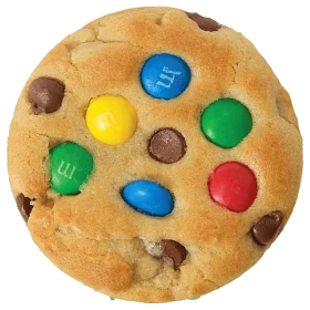 Delightful M&M Chocolate Chip Cookie Clipart with Colorful Candy Pieces