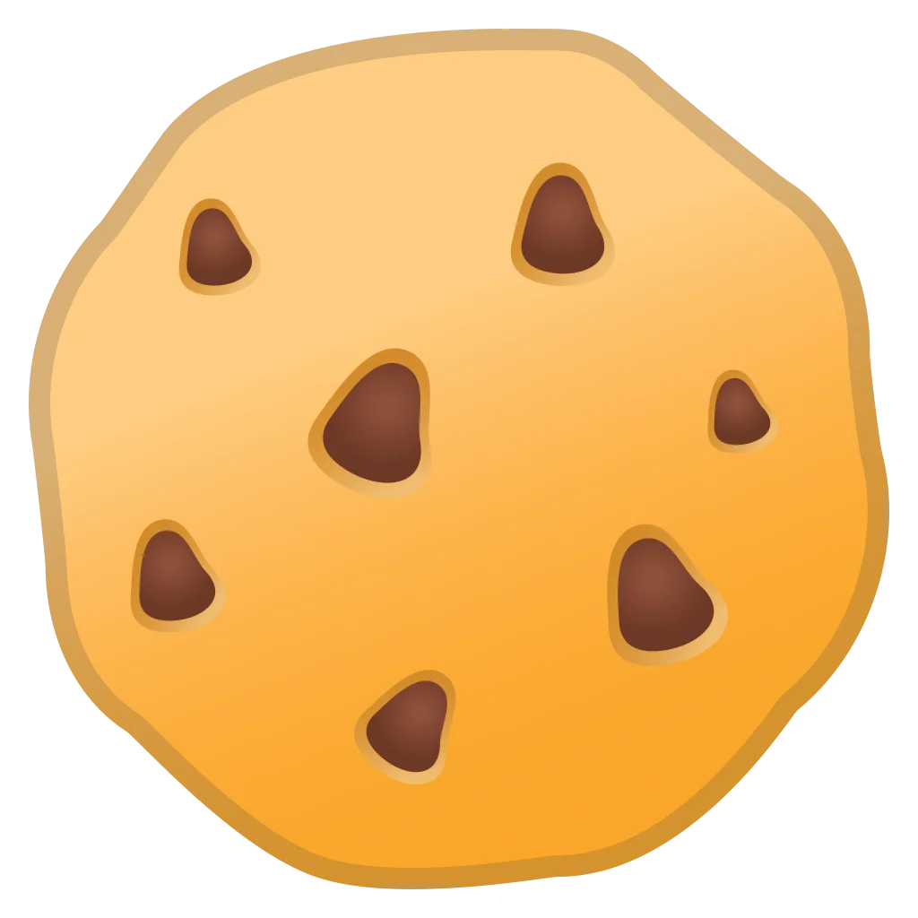 Golden Brown Chocolate Chip Cookie Clipart with Soft Rounded Edges