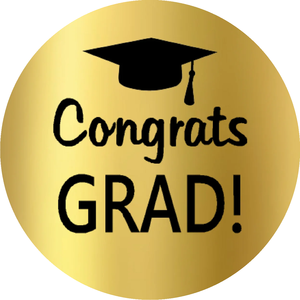 Golden Graduation Celebration Clipart Sticker with Mortarboard Cap
