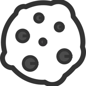 Simple Black and White Chocolate Chip Cookie Minimalist Clipart Design