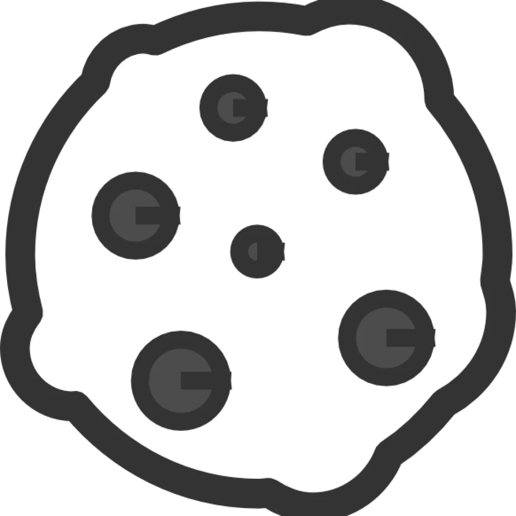 Simple Black and White Chocolate Chip Cookie Minimalist Clipart Design