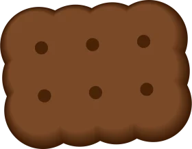Warm Brown Rectangle Cookie Clipart with Chocolate Dot Clusters