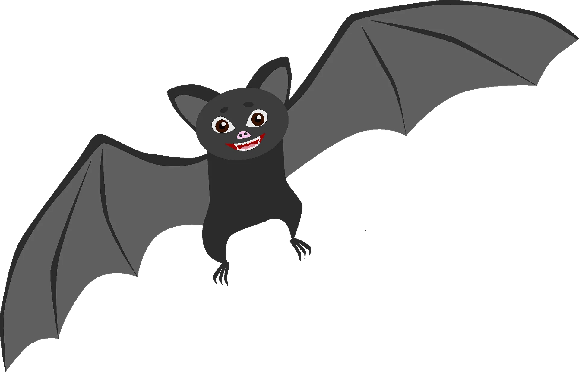 Adorable Cartoon Flying Bat Clipart - Cute Midnight Creature Illustration