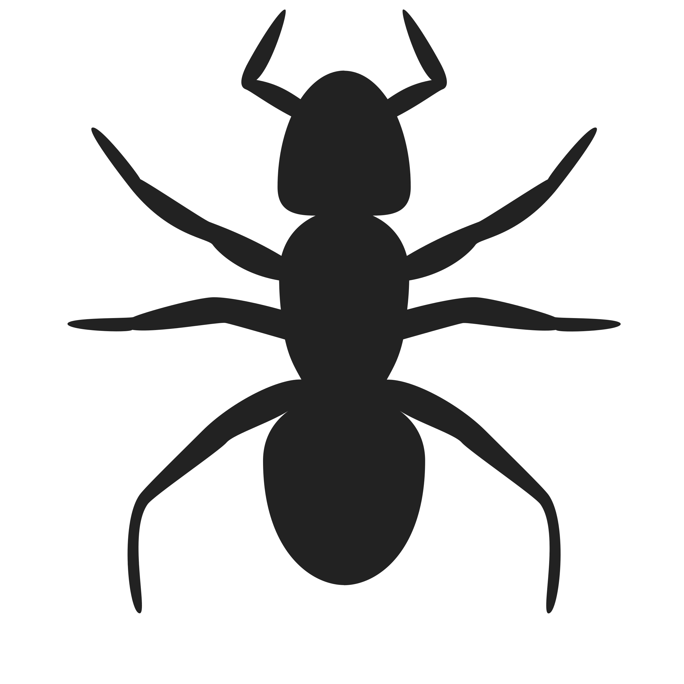 Black Silhouette Ant Clipart - Minimalist Insect Graphic Design Element