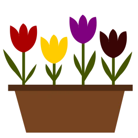Charming Tulip Garden Clipart: A Delightful Display of Colorful Springtime Blooms