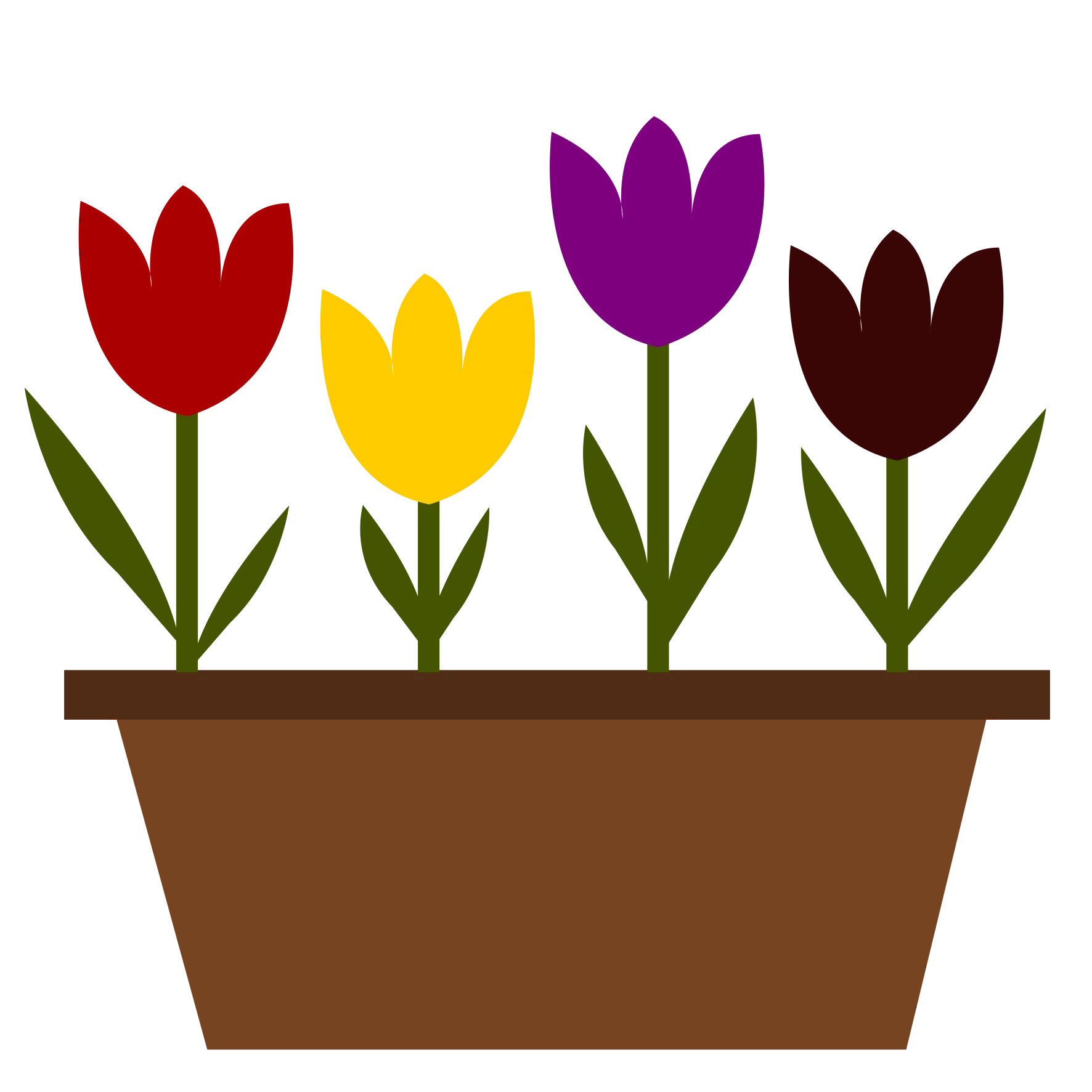 Charming Tulip Garden Clipart: A Delightful Display of Colorful Springtime Blooms