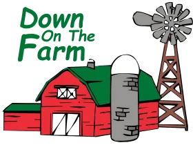 Down on the Farm: A Charming Rural Landscape Clipart Scene with Classic Elements