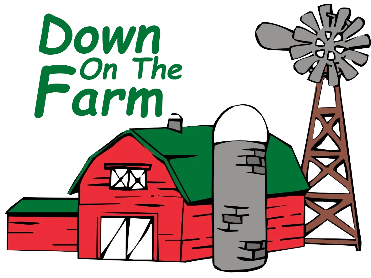 Down on the Farm: A Charming Rural Landscape Clipart Scene with Classic Elements