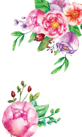 Romantic Watercolor Peony Flower Arrangement Clipart Collection