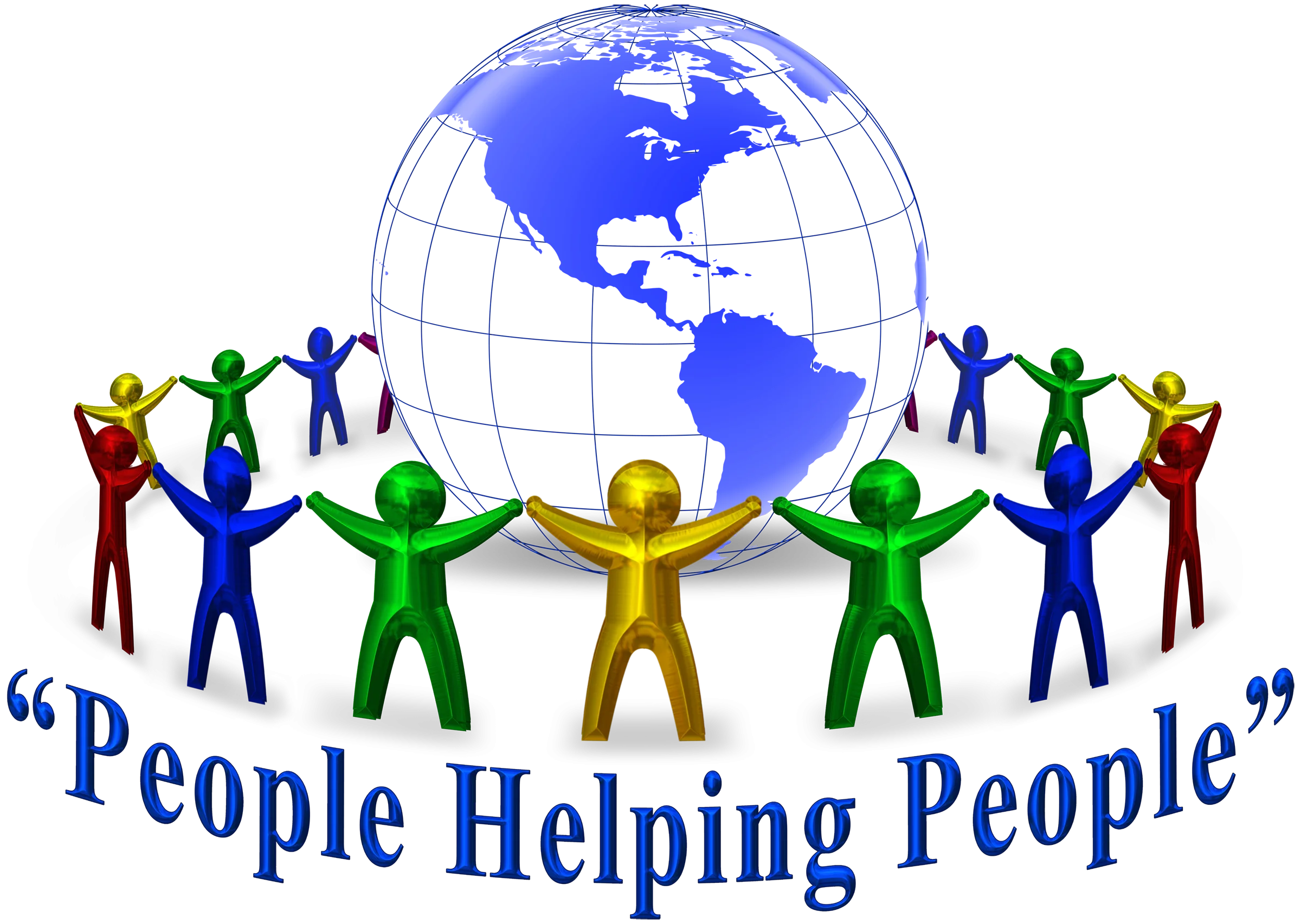 Global Unity and Cooperation: People Helping People World Clipart Design