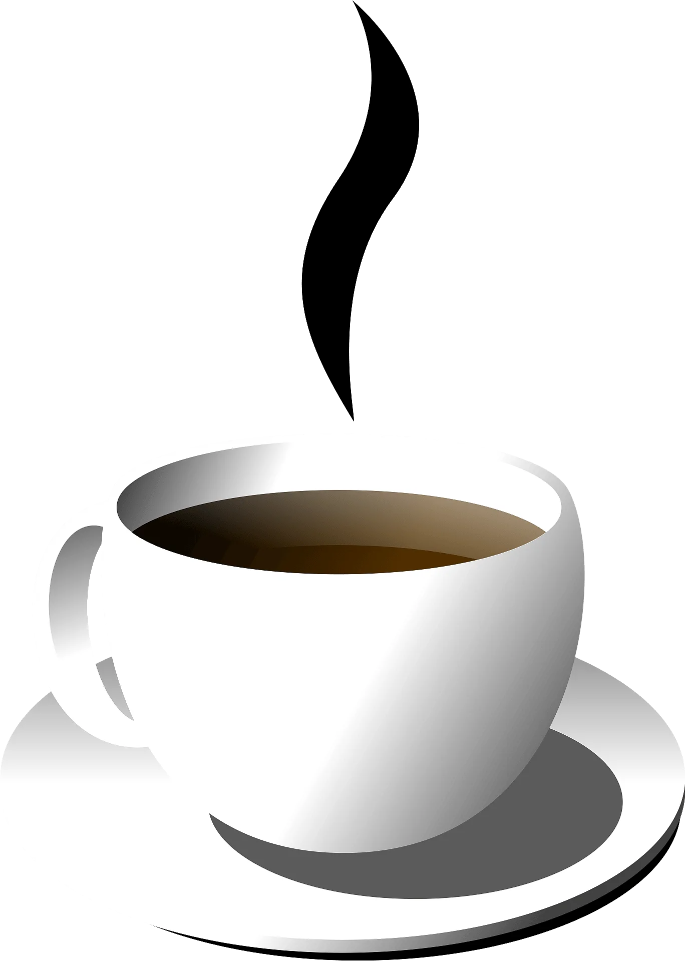Elegant Minimalist Coffee Cup Clipart with Steaming Hot Beverage Design