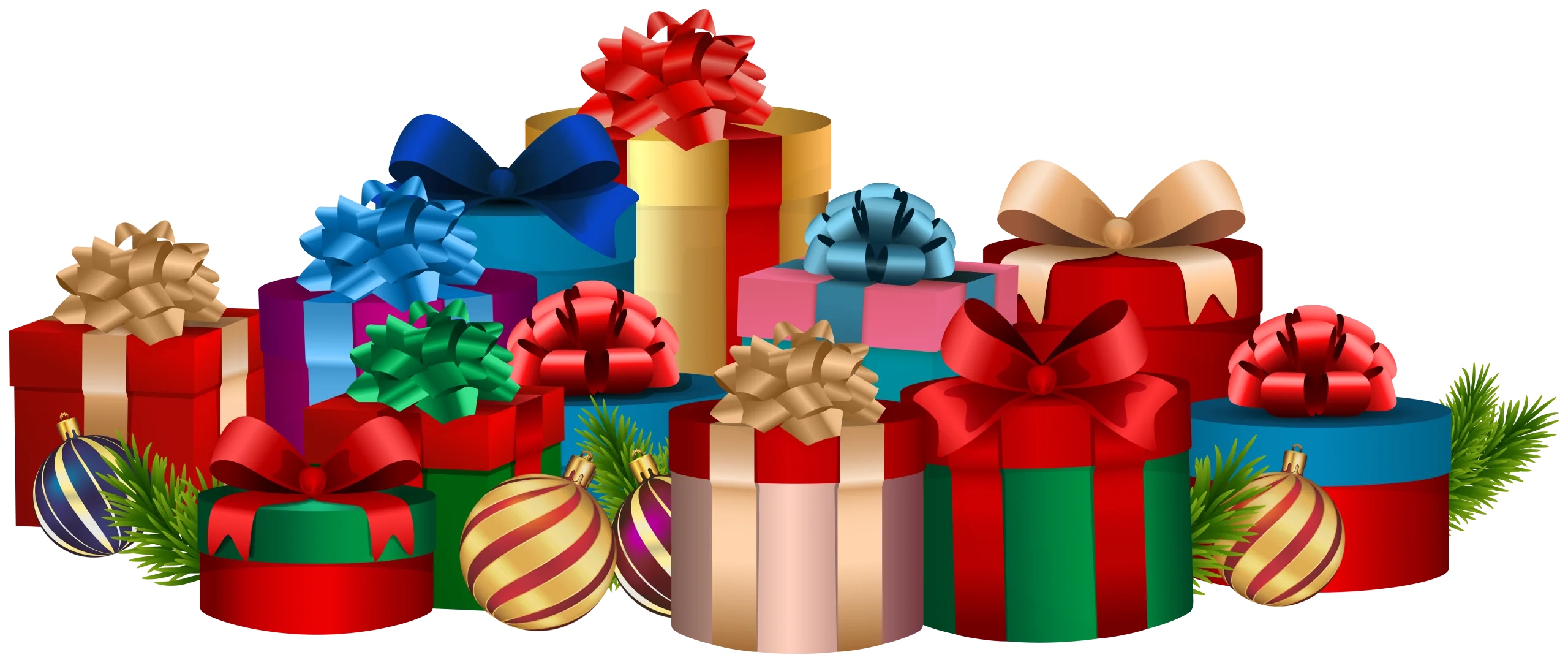 Festive Holiday Celebration Clipart: An Explosion of Wrapped Christmas Presents