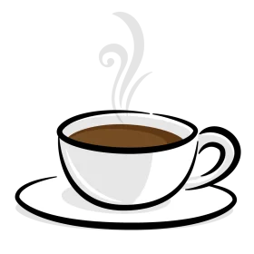 Minimalist Steam-Rising Coffee Cup Clipart Design with Simple Elegance