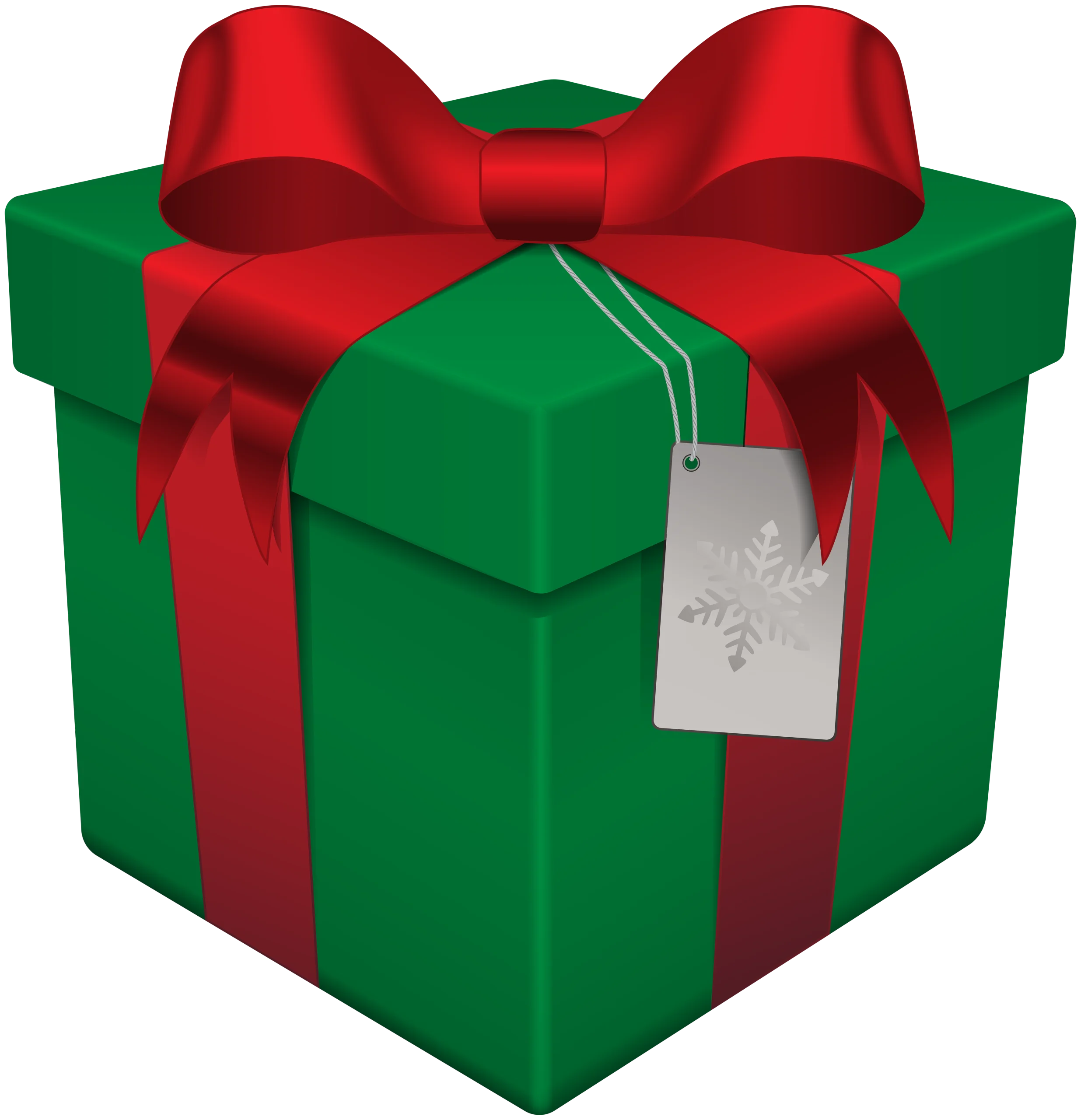 Festive Holiday Gift Box Clipart with Scarlet Ribbon and Emerald Wrapping