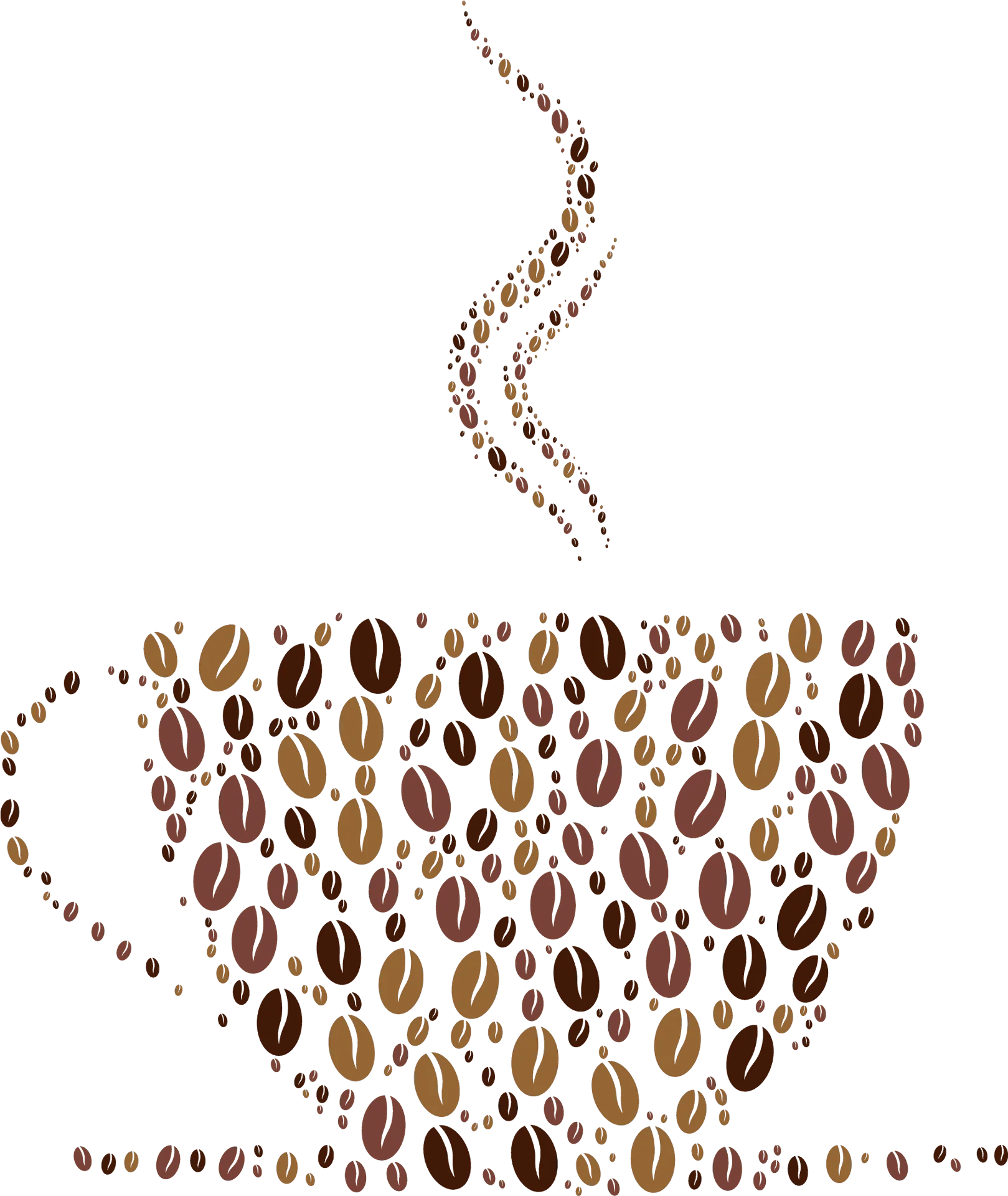 Artistic Coffee Bean Silhouette Clipart Showcasing Intricate Cup Design