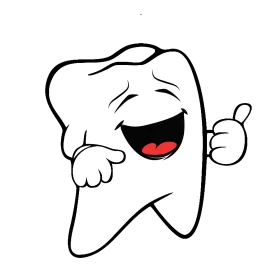 Cheerful Tooth Clipart Character Giving Thumbs Up with Joyful Expression