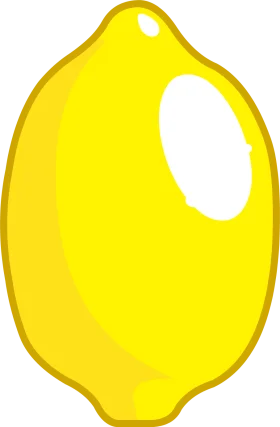 Cheerful Yellow Lemon Clipart with Smooth Curves and Glossy Highlights