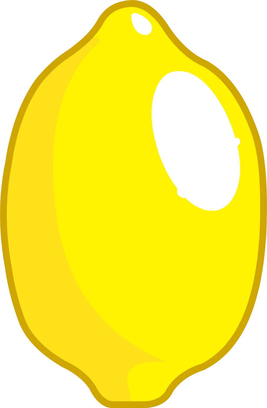 Cheerful Yellow Lemon Clipart with Smooth Curves and Glossy Highlights