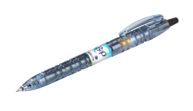 Eco-Friendly Translucent Blue Ballpoint Pen Clipart with Sleek Design