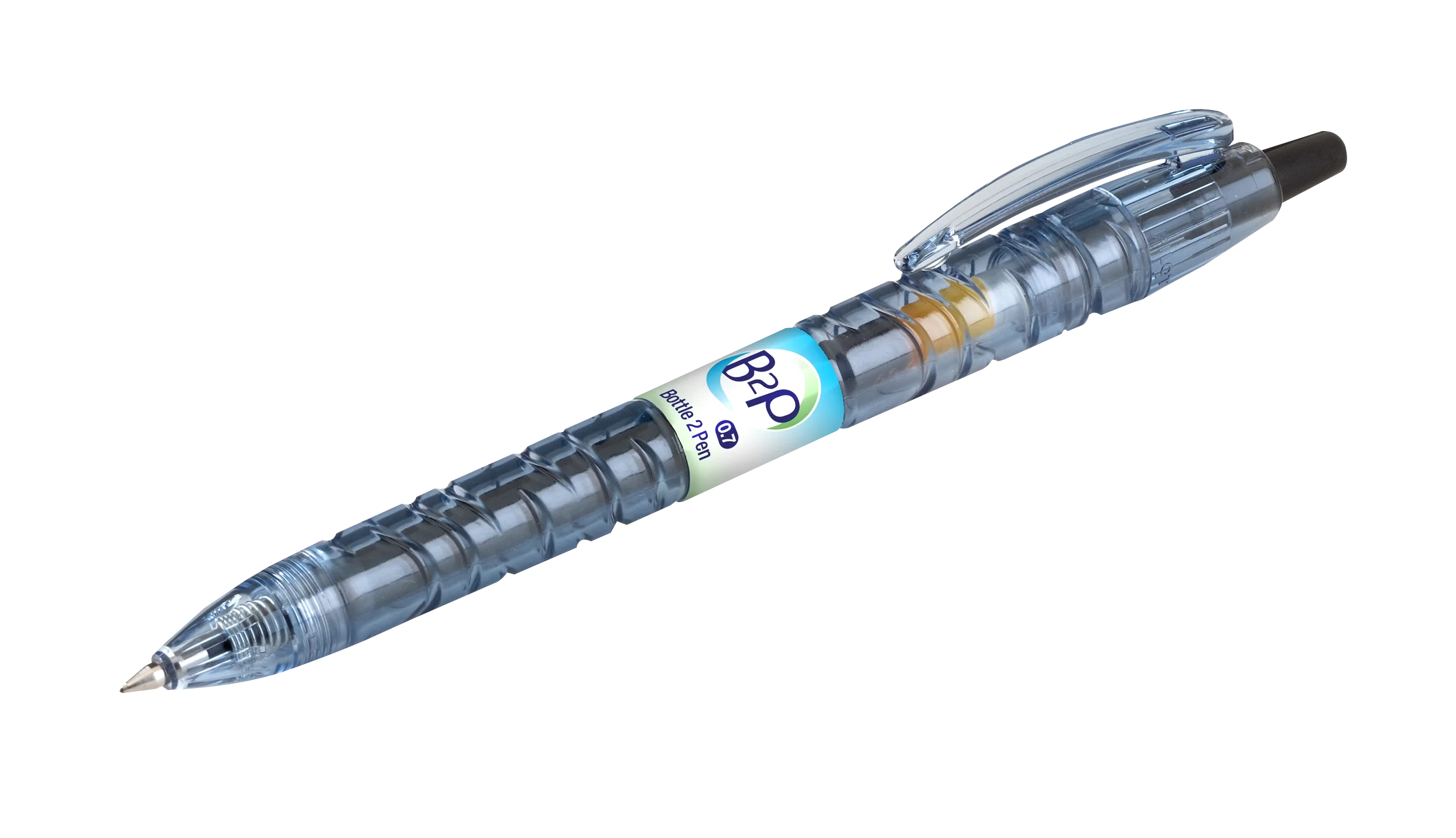 Eco-Friendly Translucent Blue Ballpoint Pen Clipart with Sleek Design