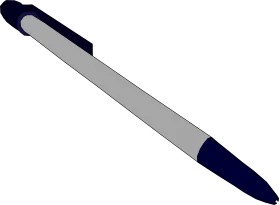 Minimalist Sleek Navy Blue and Silver Ballpoint Pen Clipart Design