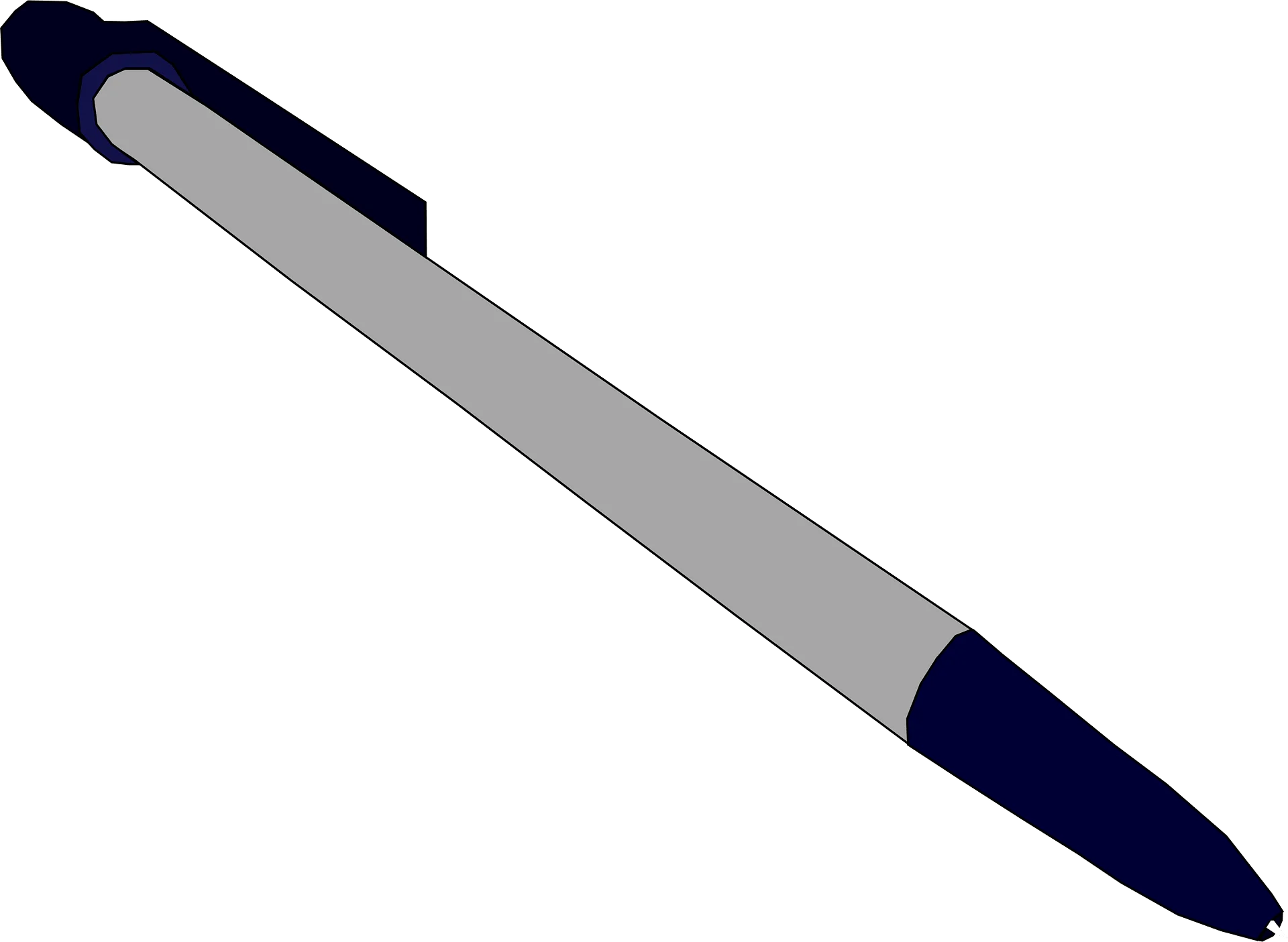 Minimalist Sleek Navy Blue and Silver Ballpoint Pen Clipart Design