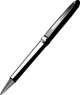 Sleek Black and Silver Executive Ballpoint Pen Clipart Design