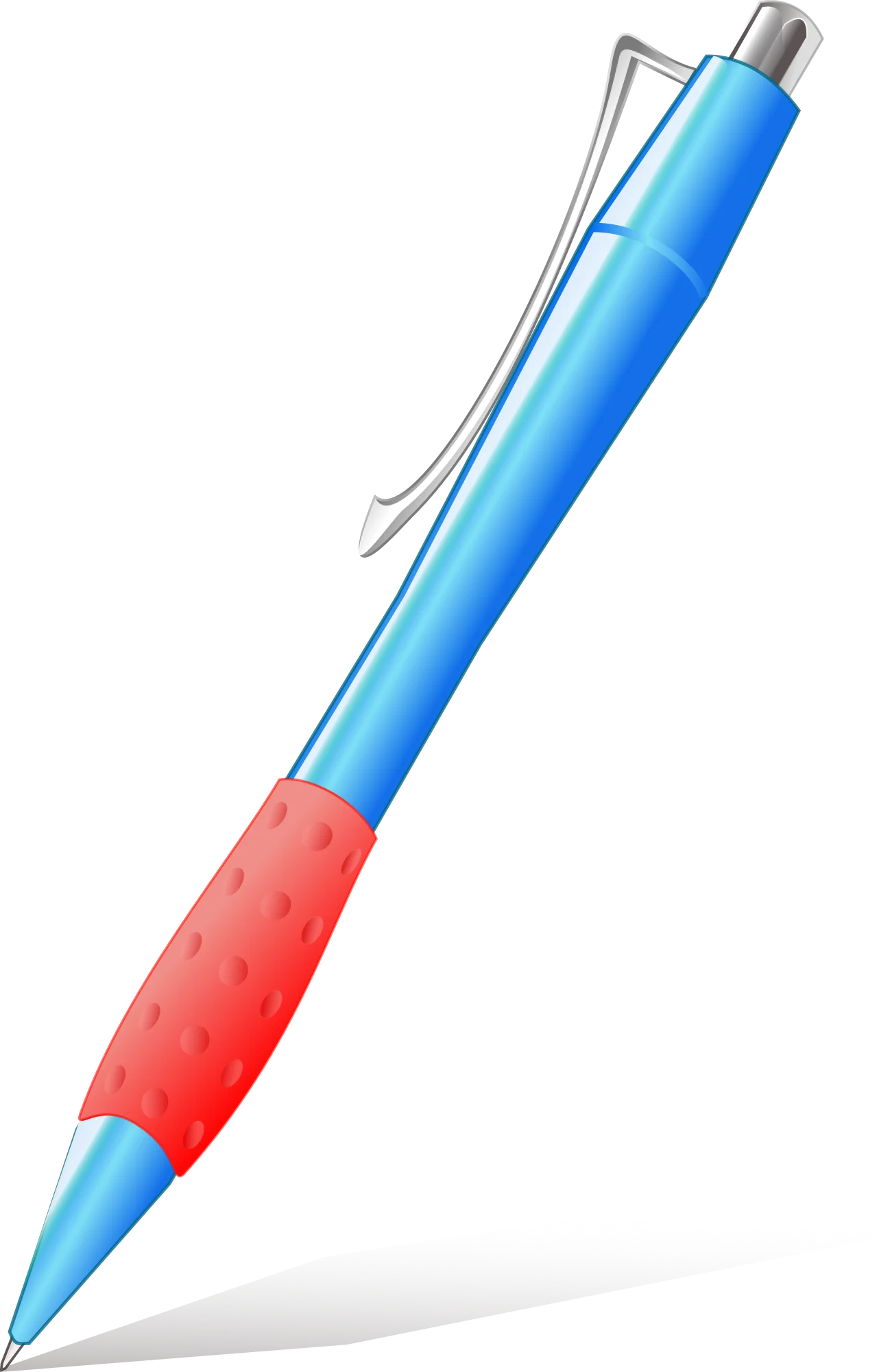 Sleek Blue and Crimson Ballpoint Pen Clipart with Ergonomic Design