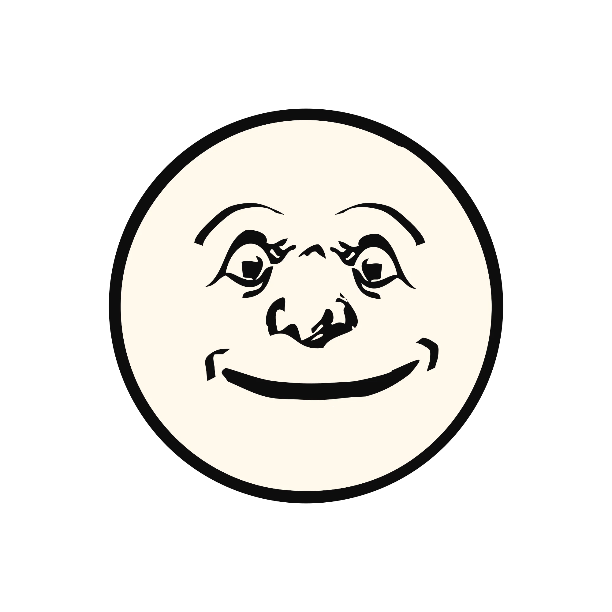 Charming Vintage-Style Smiling Face Clipart with Endearing Expression