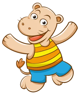 Cheerful Cartoon Bear Clipart Dancing with Joyful Summer Colors and Playful Pose